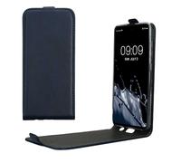 kwmobile Vertical Flip Case Compatible with Samsung Galaxy A51 - Case PU Leather Protective Flip Cover with Magnet - Dark Blue