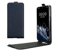 kwmobile Vertical Flip Case Compatible with Samsung Galaxy A55 5G - Case PU Leather Protective Flip Cover with Magnet - Dark Blue