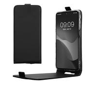 kwmobile Vertical Flip Case Compatible with Samsung Galaxy A55 5G - Case PU Leather Protective Flip Cover with Magnet - Black