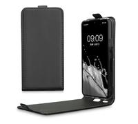 kwmobile Vertical Flip Case Compatible with Samsung Galaxy S22 - Case PU Leather Protective Flip Cover with Magnet - Black