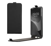 kwmobile Vertical Flip Case Compatible with Samsung Galaxy S25 Edge - Case PU Leather Protective Flip Cover with Magnet - Black