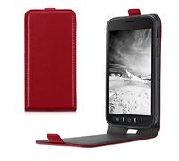 kwmobile Vertical Flip Case Compatible with Samsung Galaxy Xcover 4 / 4S - Case PU Leather Protective Flip Cover with Magnet - Dark Red