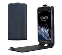 kwmobile Vertical Flip Case Compatible with Samsung Galaxy Xcover 4 / 4S - Case PU Leather Protective Flip Cover with Magnet - Dark Blue