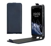 kwmobile Vertical Flip Case Compatible with Samsung Galaxy Xcover 5 - Case PU Leather Protective Flip Cover with Magnet - Dark Blue