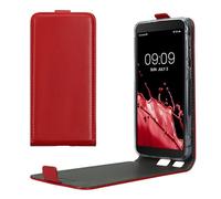 kwmobile Vertical Flip Case Compatible with Samsung Galaxy Xcover 5 - Case PU Leather Protective Flip Cover with Magnet - Dark Red