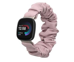 kwmobile Watch Strap Compatible with Fitbit Versa 4 / Sense 2 / Versa 3 / Sense - Lavender Scrunchie Watch Band - 14-19 cm