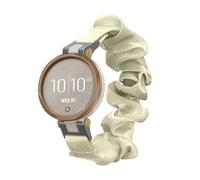 kwmobile Watch Strap Compatible with Garmin Lily Sport - Pastel Yellow Scrunchie Watch Band - 14-19 cm