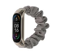kwmobile Watch Strap Compatible with Xiaomi Mi Smart Band 6 / Mi Band 6 / Band 5 - Black Scrunchie Watch Band -