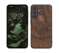 kwmobile Wood Case Compatible with Samsung Galaxy A36 5G Case - Cover - Indian Sun Dark Brown