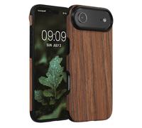 kwmobile Wood Optics Case Compatible with Apple iPhone Air - TPU Protective Cover in Two-Tone Wood Design - Woodgrain Brown