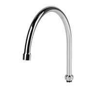 KWODE 10 Inch Gooseneck Swivel Spout for Most Commercial Kitchen Sink Faucet with M25* 1.25 Connector Swing Nozzle Add-On Spout Replacement Parts Chrome Polished Finish