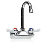 KWODE 4 Inch Wall Mount Faucet with 3 1/2 Gooseneck Spout, Brass Constructed