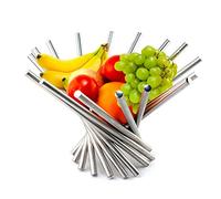KWODE Creative Collapsible Stainless Steel Fruit Bowl Kitchen & Dinning Table Decoration Fruit Basket Silver