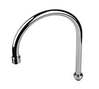KWODE Gooseneck Swivel Spout 8 Inch Replacement Kit with Swing Nozzle for Commercial Kitchen Sink Faucet 360 Degree Stainless Steel Add-on Spout, Chrome Finish