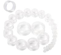 Kwoencxi 6G-26mm Acrylic Plastic Ear Gauges Tunnels Stretching Kit Double Flared Plugs Tunnels Expanders Stretcher Saddle Gauges Earrings for Men Women Black White Clear, Silicone, cubic-zirconia