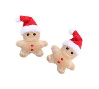 kwoifioy 2pcs Catnips Gingerbreads Man Cats Toy Interactively Chewing Playing Christmas Toy For Gums