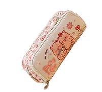 kwoifioy Cartoon Pencil Case Large Canvas Pen Pouches Pencils Organiser Bag Travel Makeup Storage Bag for School Office Travel Canvas Pencil Case Classroom Essential