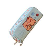 kwoifioy Cartoon Pencil Case Large Canvas Pen Pouches Pencils Organiser Bag Travel Makeup Storage Bag for School Office Travel Canvas Pencil Case Classroom Essential
