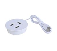 kwoifioy Embedded Desktop 3 USB Charging Adapter Sofa Socket Multifunctional Concealed Hole Fast Charging Cable Connector