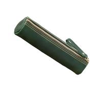 kwoifioy Genuine Leather Pen Zippered Multi-Compartment Case for School Office Travel Essentials Pencil Case