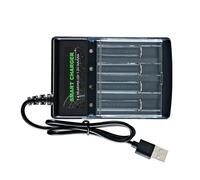 kwoifioy Intelligent 4-Slot USB Charging Box For 1-4pcs 1.2V AA/3A NiMH Batteries With LED Light Independently Charging