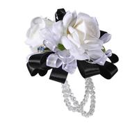 kwoifioy Stylish Silk Flower Wrist Corsage For Western Weddings Bridal Party Prom Dinner Formal Occasion Jewelry Comfortable Bridesmaid Wrist Corsage