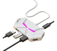 kwoifioy USB 2.0 Splitter 7 Port USB Adapter With Fast And Stable Data Transfer Shielded Cable Type C Port Charging