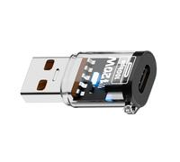 kwoifioy USB-A Extender With Indicators Light Clear Shell Adapter Type-C Female To USB A Male Converter For Laptop Cellphone