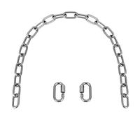 KWOKWEI Round Steel Chain, Diameter 5 mm Stainless Steel Chain V4A with 2 Carabiner Hooks, 70 cm Welding Chain/Stainless Steel Link Chain/Extension Chain, Breaking Load Max. 400 kg for Swing Hanging