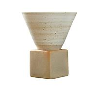 KWQBHW Vintage Ceramic Coffee Mug with Base 200ml Coarse Pottery Coffee Cup Creative Triangular Cone Mug Tea Cup for Espresso Coffee Tea Latte, White