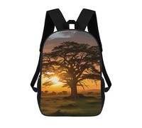 KWQDOZF 17 Inch Business Laptop Backpack Sunrise on Big Tree Computer Bag