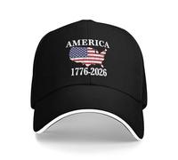 KWQDOZF 1776 2026 America 250 Years Anniversary Hat God Bless USA Patriot Cap for Men Women Black
