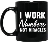 KWQDOZF Accounting Gifts I Work NumbersMiracles Gift Coffee Mugs Novelty Coffee Cup Double Side Printed Ceramic Tea Mug for Mom Dad Friend Wife Husband Gift 11oz