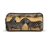 KWQDOZF Africa Grassland Zebra Zipper Pencil Cases Large Pencil Pouchs