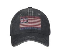 KWQDOZF American Flag and Britain British Flags Vintage Washed Baseball Cap for Men Women Classic Adjustable Cotton Trucker Hat Dad U