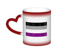 KWQDOZF Asexual Pride Flag Mug Ceramic Heat Sensitive Color Changing Mug Insulated Mug Novelty Unique Travel Mugs Home Mugs 11 OZ