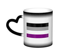 KWQDOZF Asexual Pride Flag Mug Ceramic Heat Sensitive Color Changing Mug Insulated Mug Novelty Unique Travel Mugs Home Mugs 11 OZ