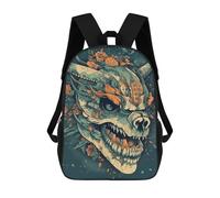 KWQDOZF Asian Dragon Skull Backpack for Men Women, 17 Inch Durable Laptop Backpack Lightweight Bookbag for Travel, Work