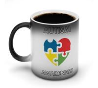 KWQDOZF Autism Awareness Funny Coffee Mug Cups Funny Color Changing Tea Cup for Men Women Birthday