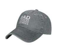KWQDOZF Bad Choices Make Good Stories Mens Hat Vintage Distressed Washed Denim Dad Trucker Hat Black Baseball Ball Cap Adjustable