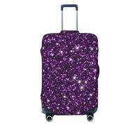 KWQDOZF Beautiful Dark Purple Bling Glitter Sparkles Pattern Luggage Cover, Protective Washable Travel High Elastic Fibers Suitcase Protector Fits Large