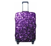 KWQDOZF Beautiful Dark Purple Glitter Sparkles Luggage Cover, Protective Washable Travel High Elastic Fibers Suitcase Protector Fits Large