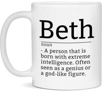 KWQDOZF Beth Definition Coffee Mug Novelty Coffee Mugs Double Side Printed Ceramic Cup for Coffee Tea Milk with Handle Gift for Women Men 11oz