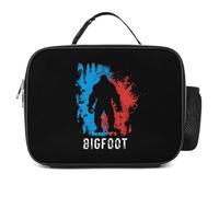 KWQDOZF Bigfoot Blue and Red Fashion Lunch Box Bag Tote Portable Insulated Lunchbox Containers Leakproof