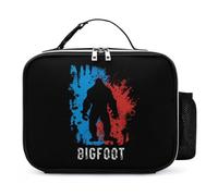 KWQDOZF Bigfoot Blue and Red Portable Lunch Box Bag Tote Reusable Insulated Lunchbox Containers Leakproof Work Picnic