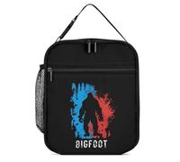 KWQDOZF Bigfoot Blue and Red Portable Lunch Box Bag Tote Reusable Leakproof Insulated Lunchbox for Work Beach Picnic