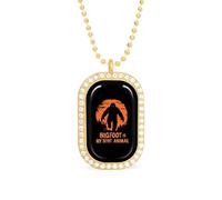 KWQDOZF Bigfoot Is My Spirit Animal Pendant Necklace for Women Fashion Square Gold Sliver Chain Diamond Bezel Jewelry