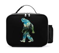 KWQDOZF Bigfoot Trees Lake Portable Lunch Box Bag Tote Reusable Insulated Lunchbox Containers Leakproof Work Picnic
