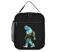 KWQDOZF Bigfoot Trees Lake Portable Lunch Box Bag Tote Reusable Leakproof Insulated Lunchbox for Work Beach Picnic