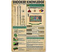 KWQDOZF Billiards Fans Metal Signs Snooker Knowledge Retro Posters Club Decor Printed Plaque For Room Home Store Wall Decor 8x12 Inches